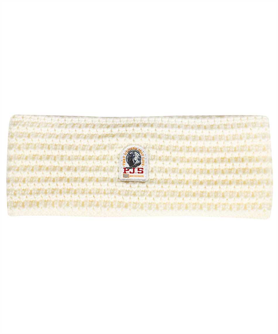 Shop Parajumpers Knitted Headband With Logo In Panna
