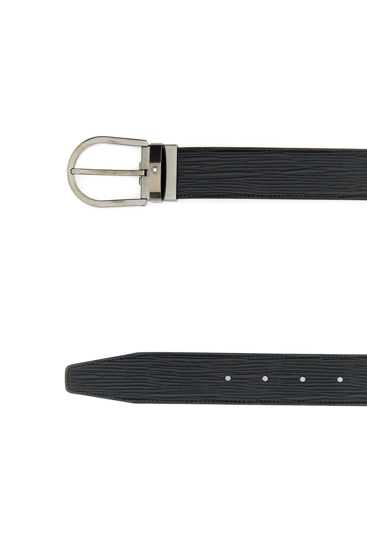 MONTBLANC BLACK LEATHER BELT