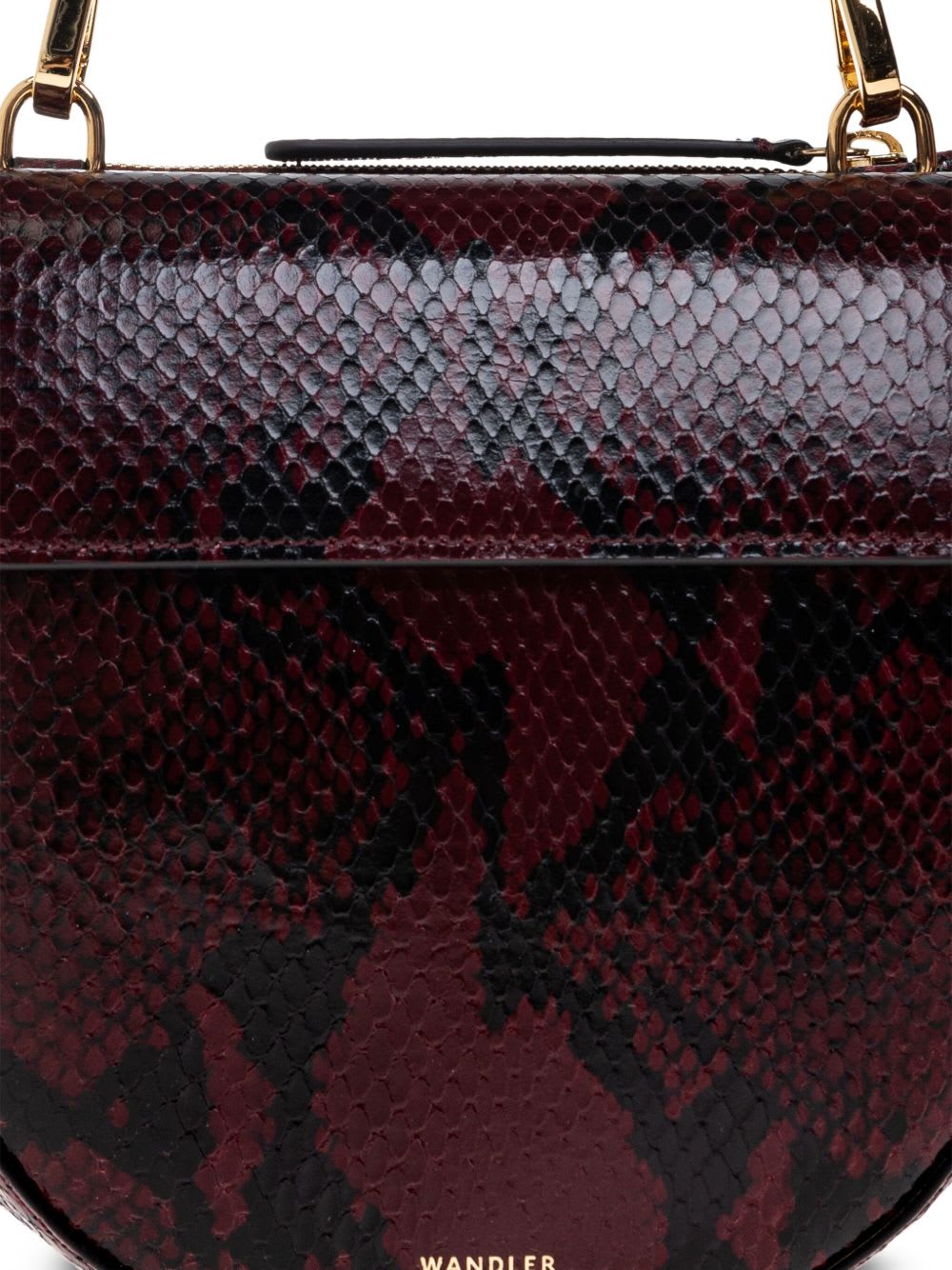 Wandler Hortensia Mini Bag In Burgundy Python In Burgundy