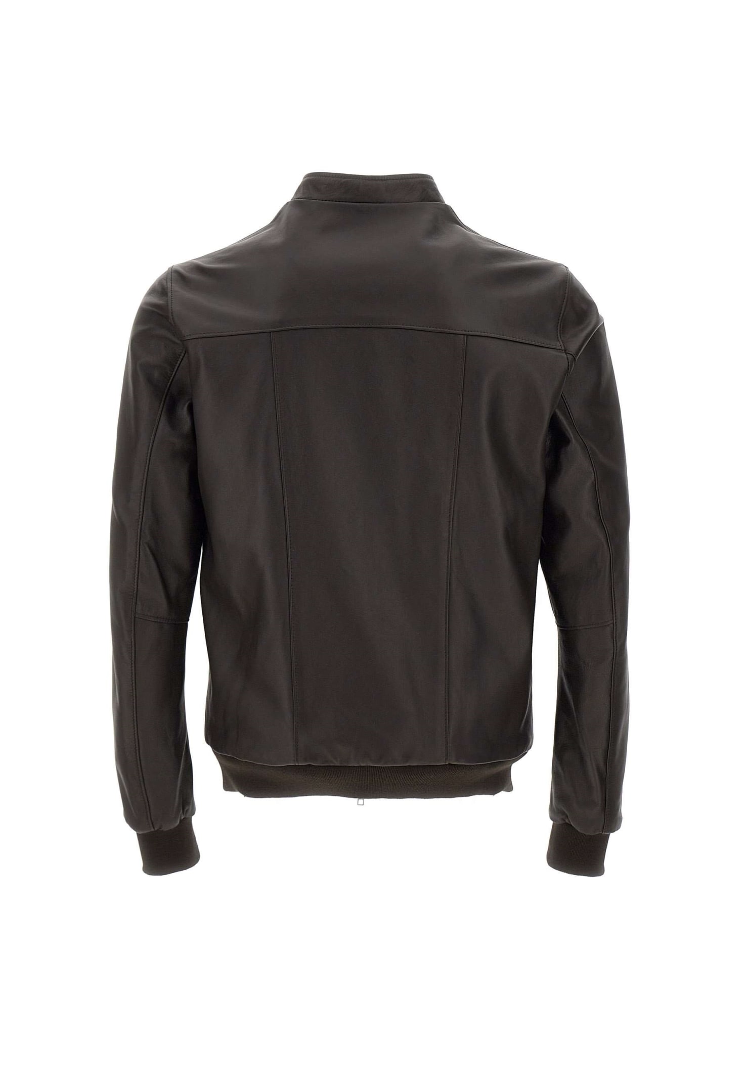 Shop Mono Art Lucky Leather Jacket In Brown