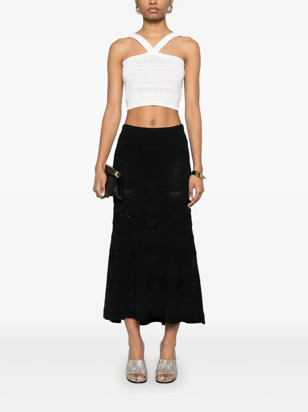 Shop Twinset Lace Detail Crop Top