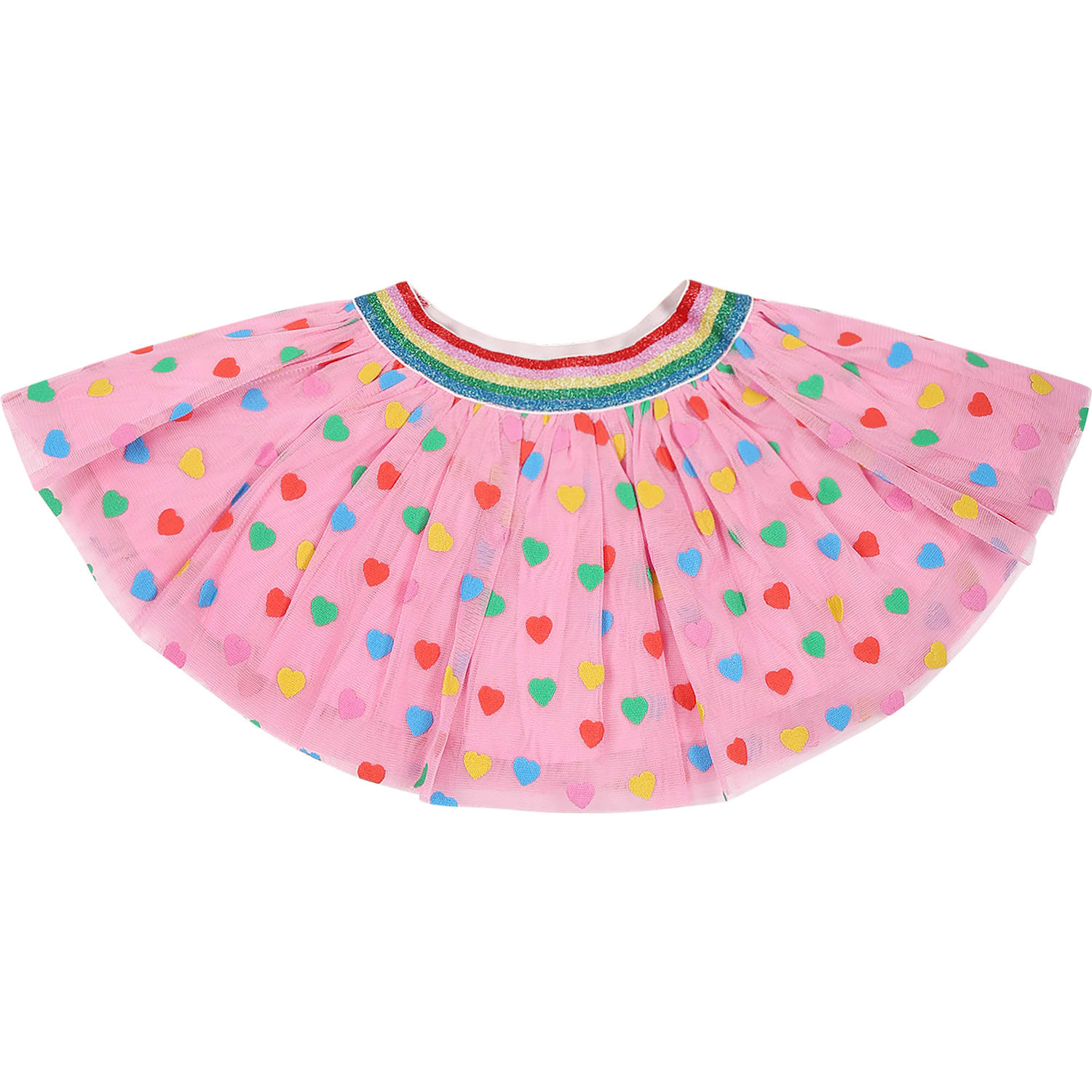 Shop Stella Mccartney Pink Skirt For Baby Girl With Hearts