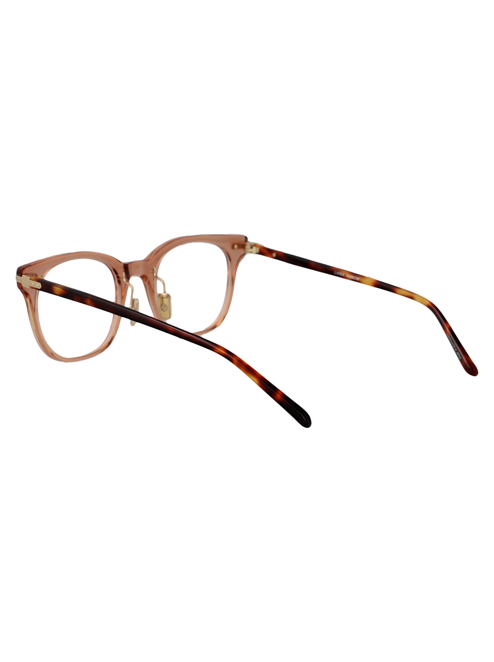 Linda Farrow Arch Glasses In Crystal Pink Havana