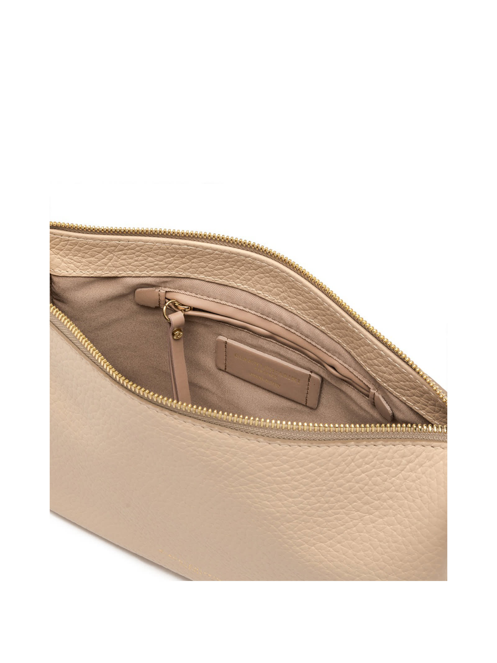 Shop Gianni Chiarini Brooke Maxi Pink Clutch Bag With Shoulder Strap In Cream