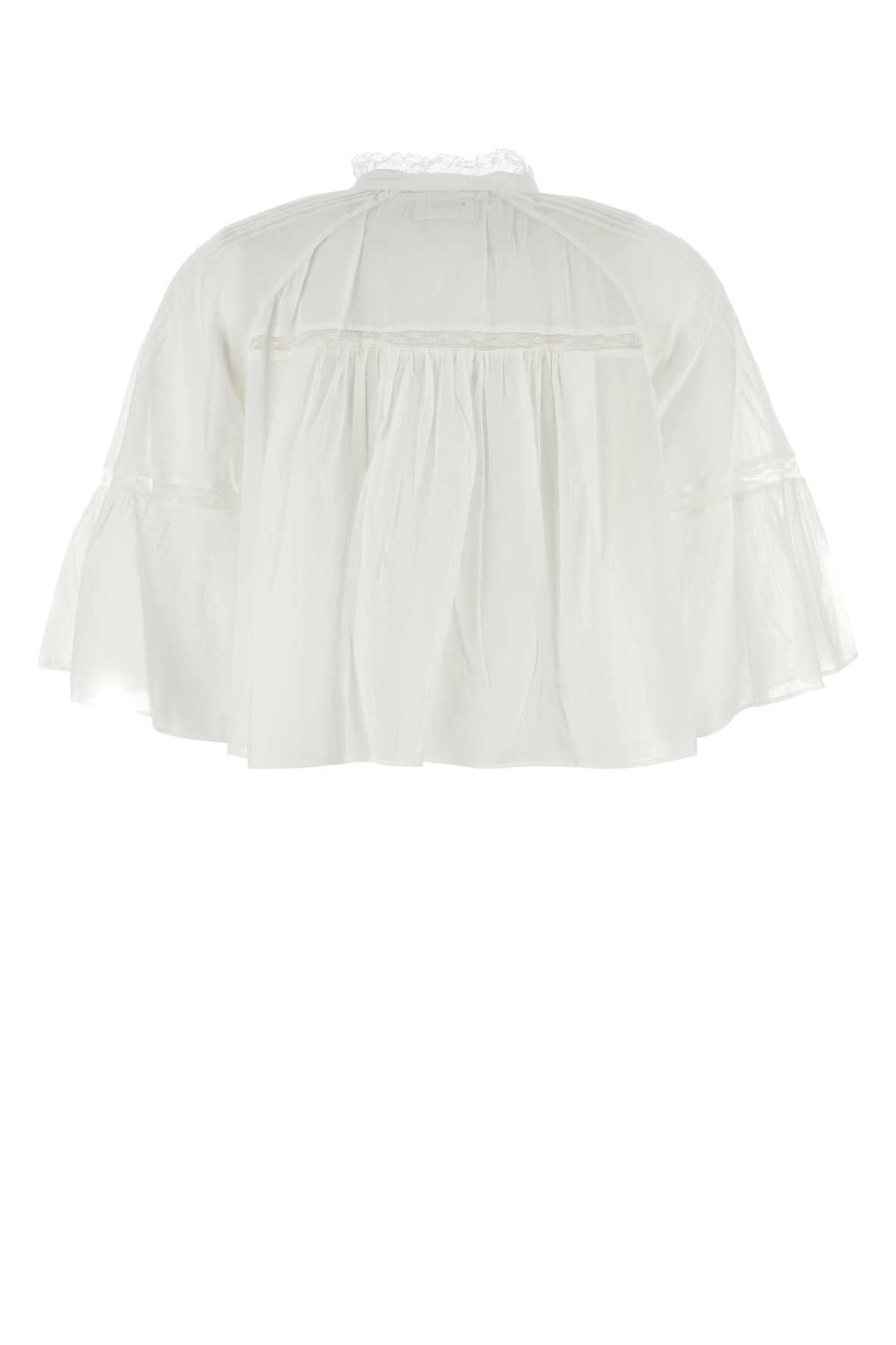 Shop Marant Etoile White Voile Gramy Blouse