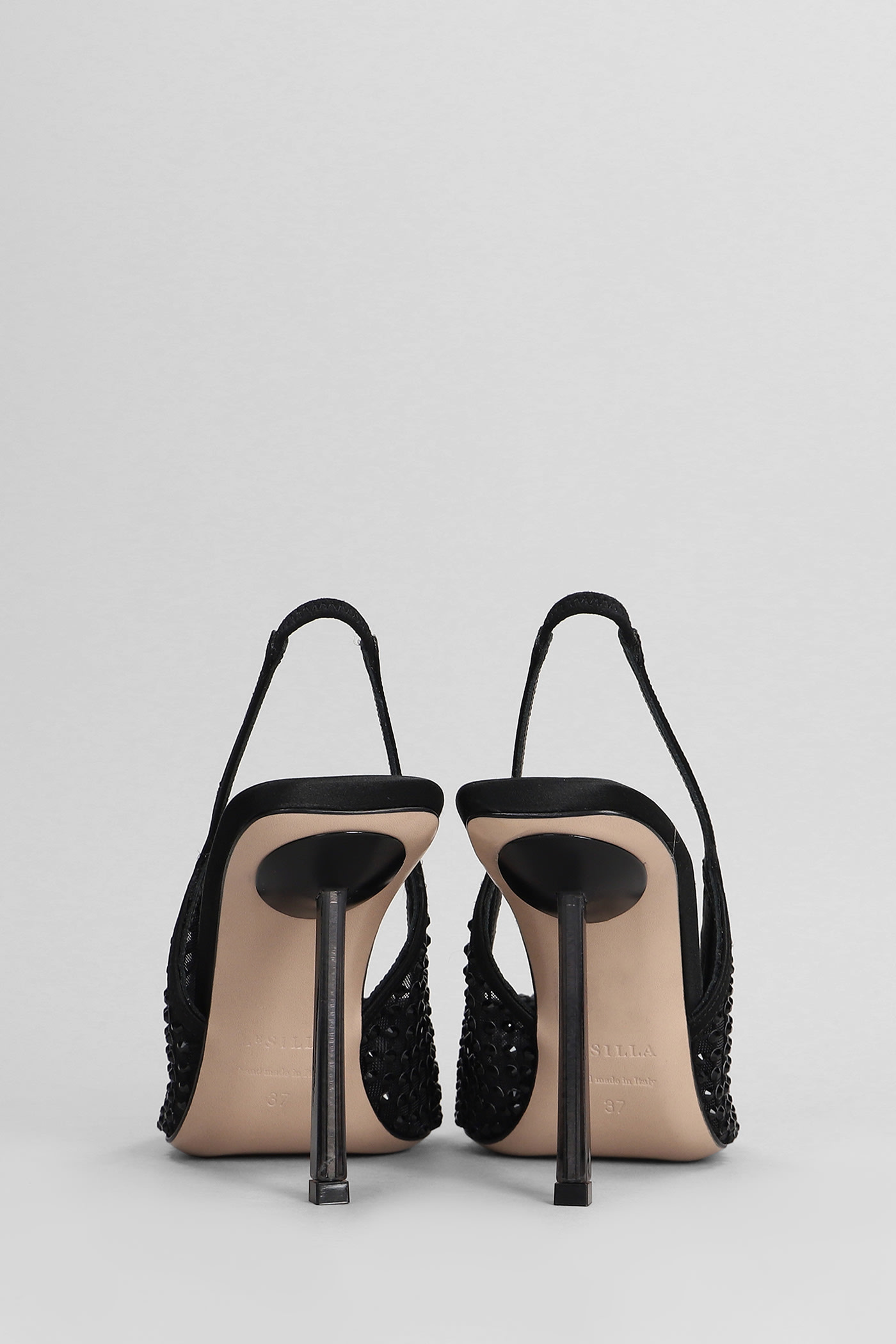 Shop Le Silla Gilda Pumps In Black Satin