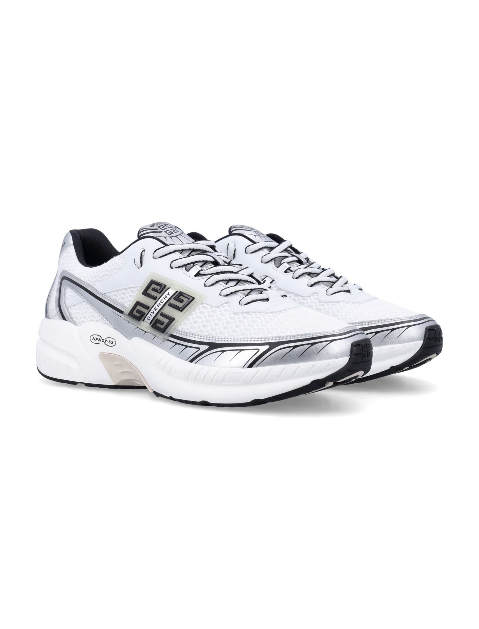 Shop Givenchy Nfnty 52 Runner In White Silver