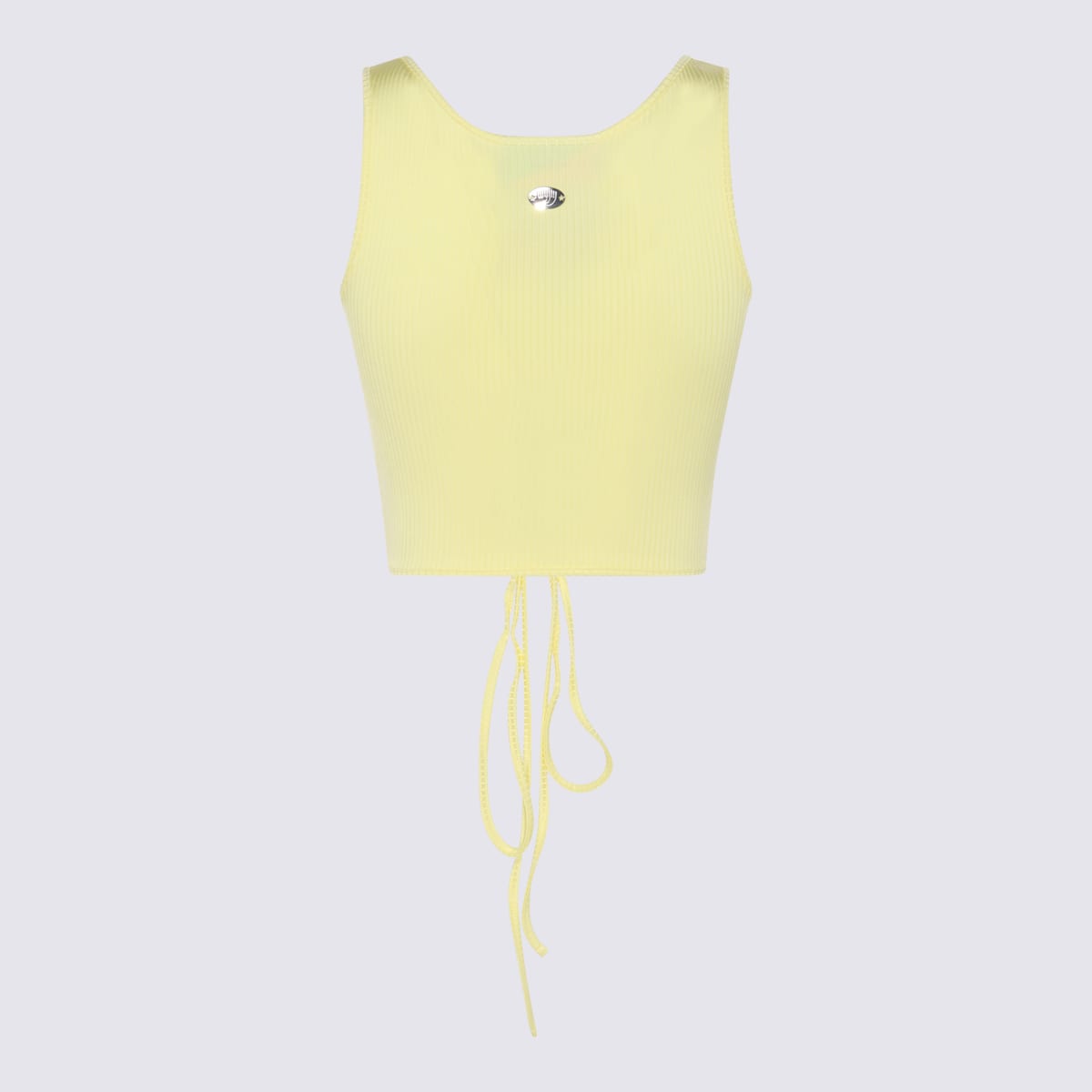 Chiara Ferragni Wax Yellow Cotton Stretch Top