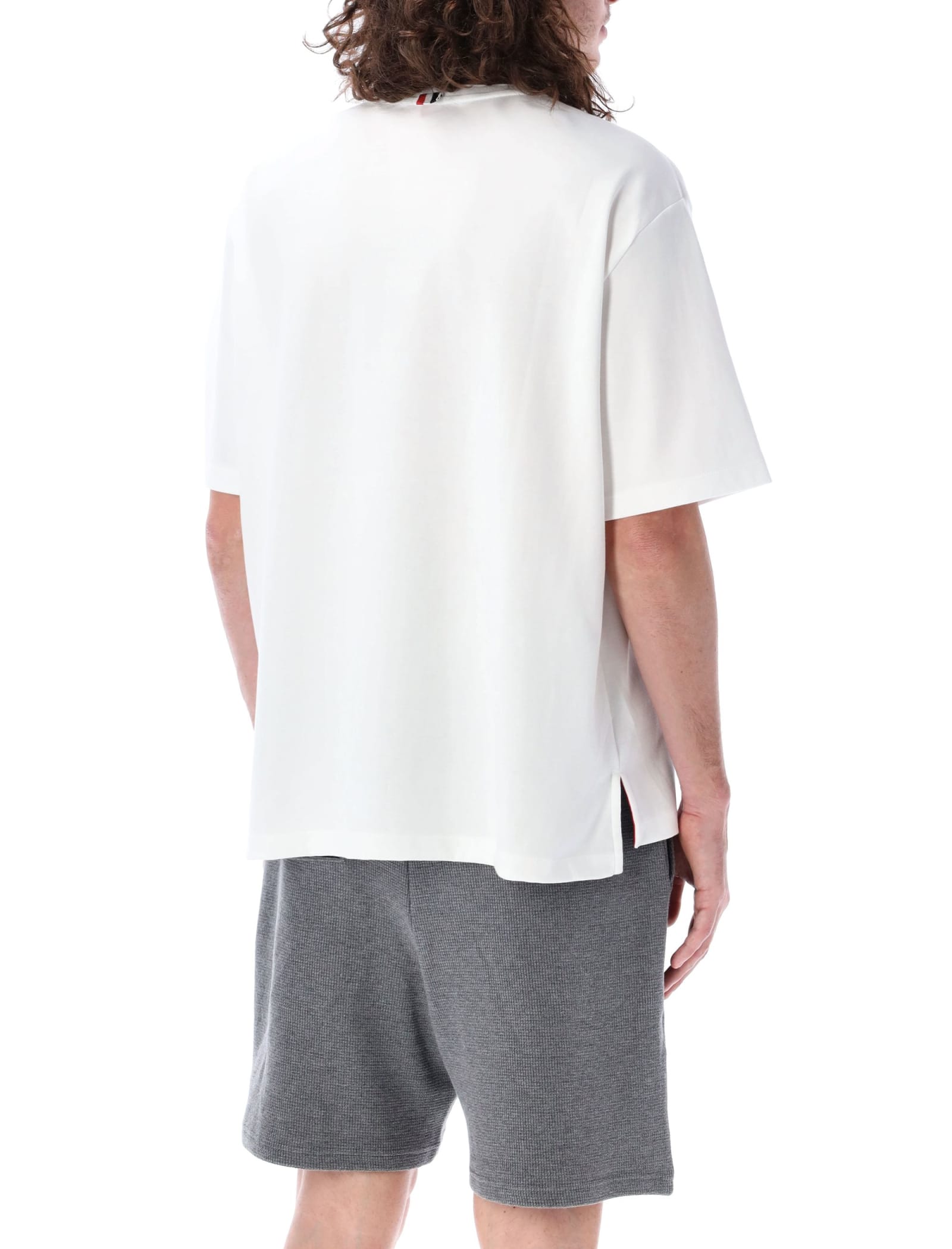 Shop Thom Browne Oversized Short Sleeves T-shirt In White