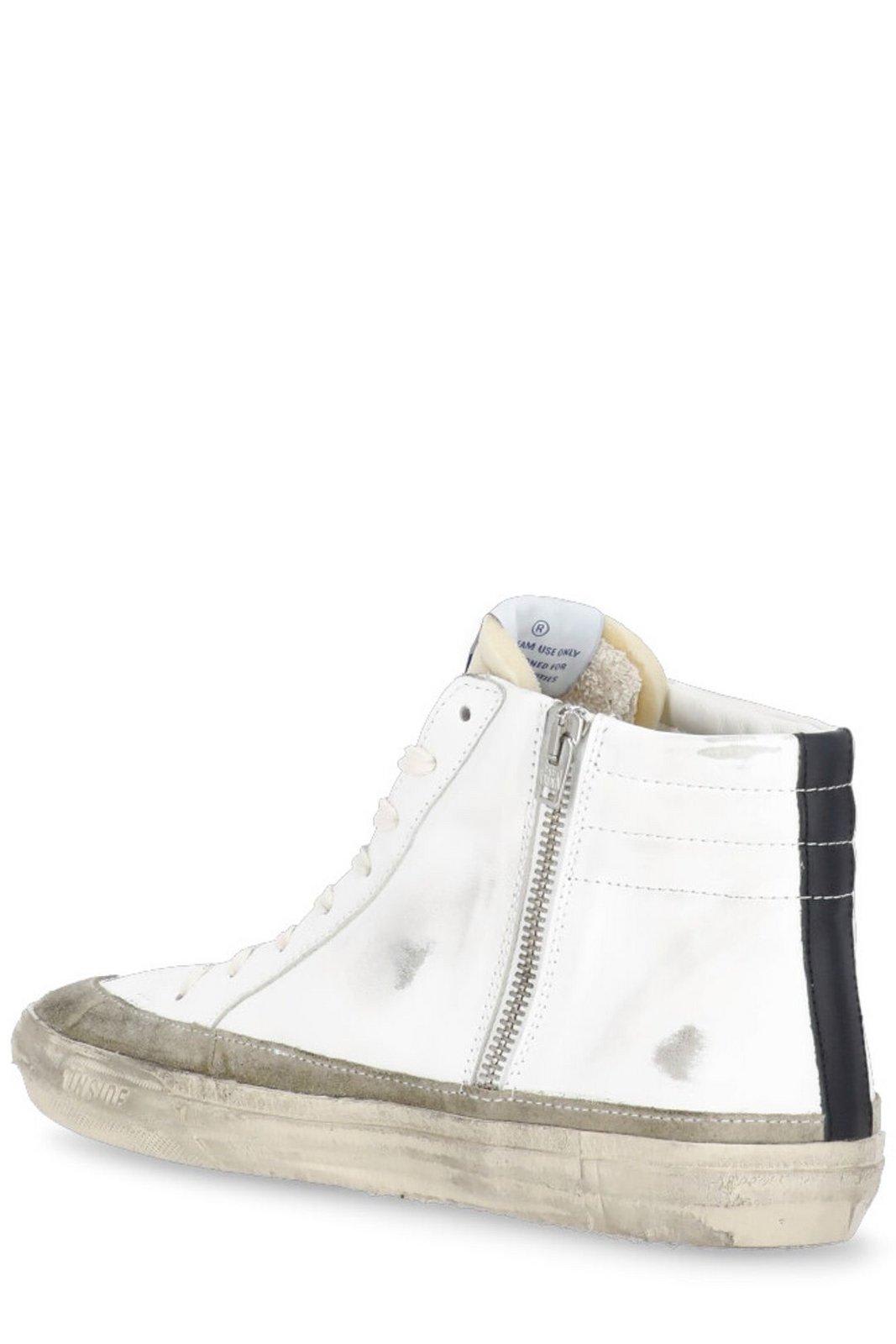Goose White Slide High-top Sneakers In White Yellow Black |