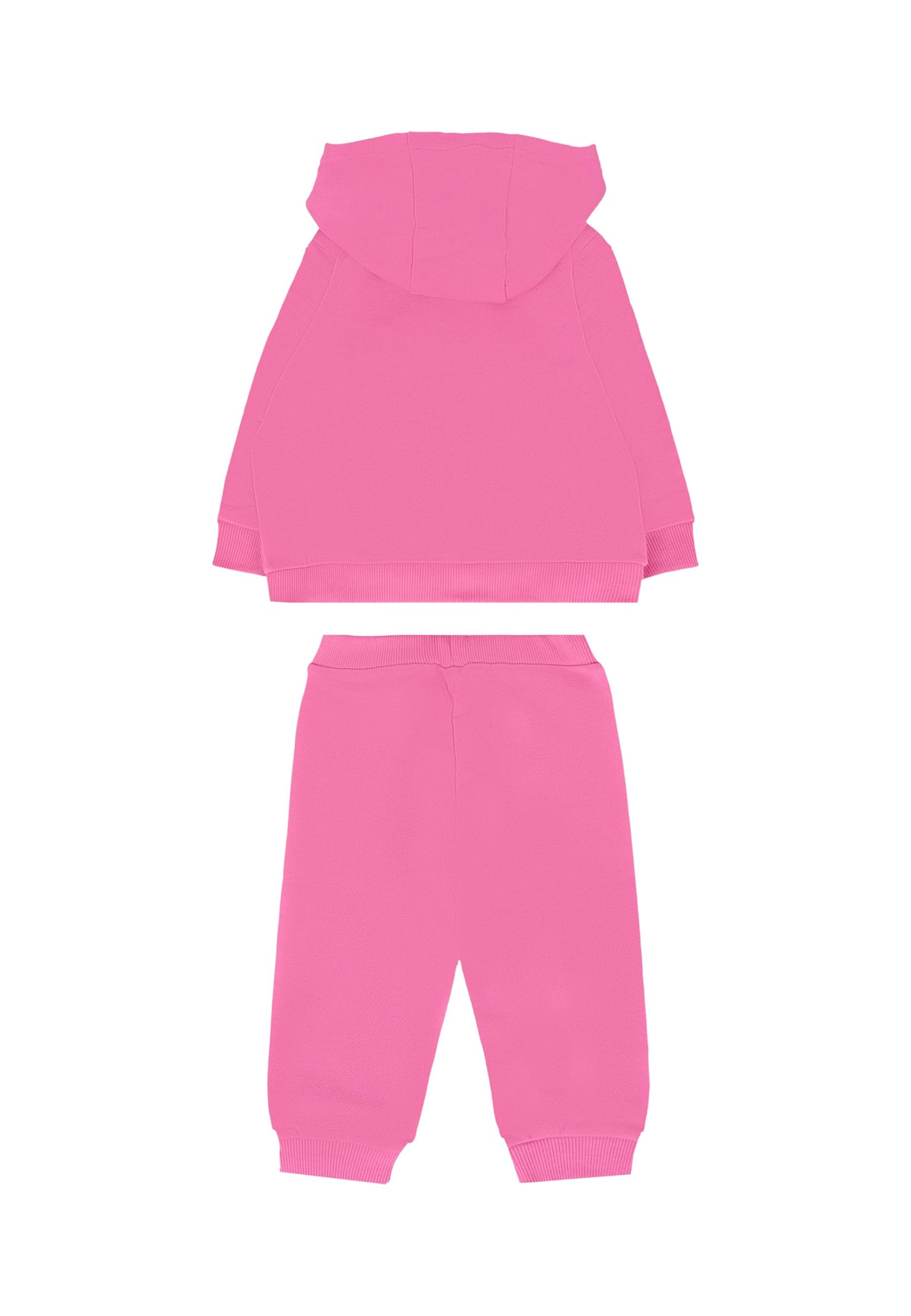 Balmain Fuchsia Suit For Baby Girl With Logo In Pink