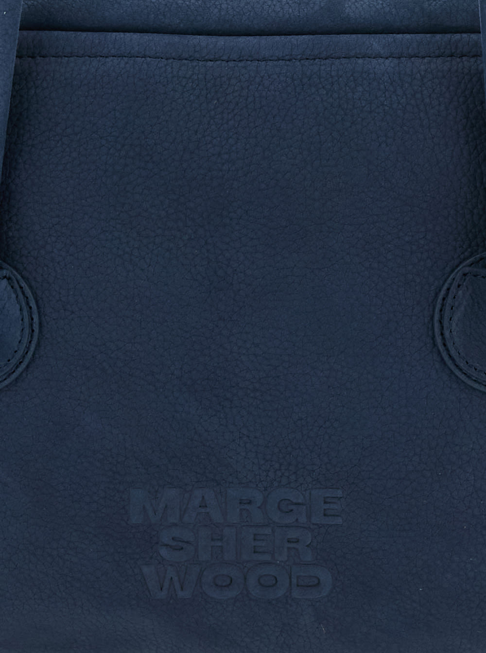 MARGE SHERWOOD BOSTON BLUE SHOULDER BAG WITH LOGO LETTERING ON THE FRONT IN SOFT LEATHER WOMAN