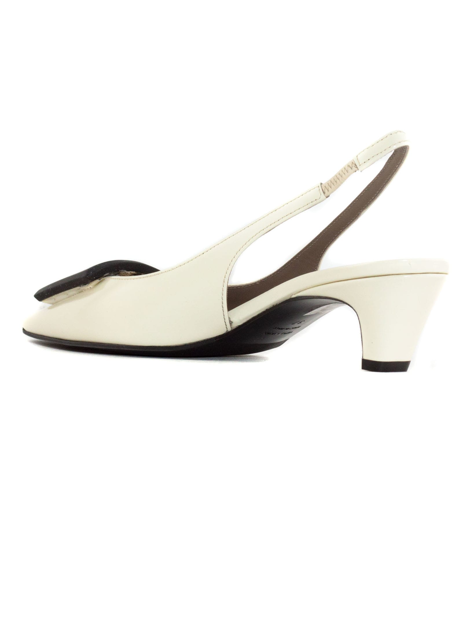 Shop Roberto Festa Dorien Bone White Leather Slingback