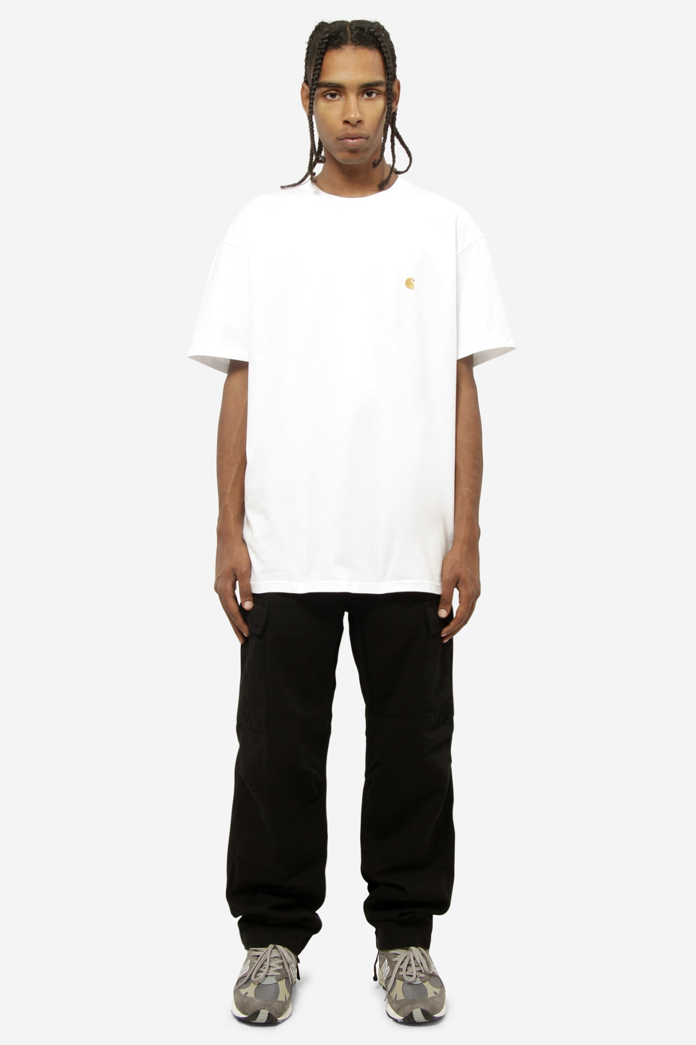 Shop Carhartt Chase T-shirt In Bianco/oro