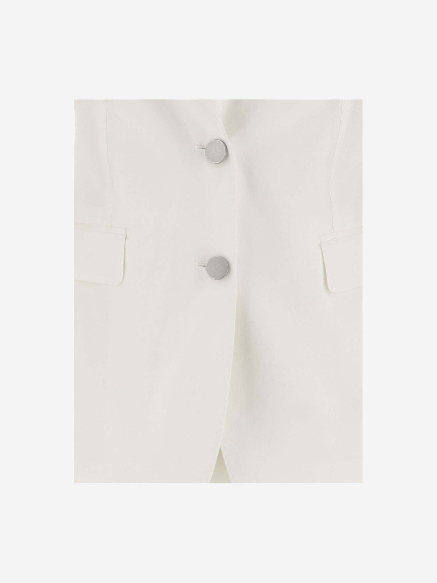 Shop Tagliatore Single-breasted Cotton Blend Jacket In White