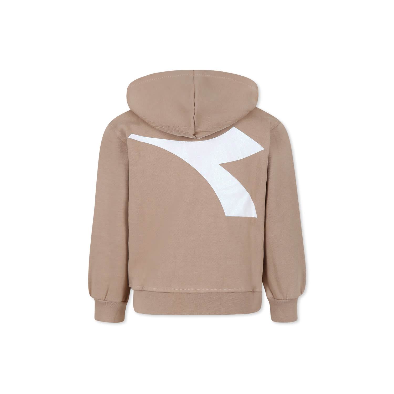 Shop Diadora Beige Sweatshirt For Girl With Logo