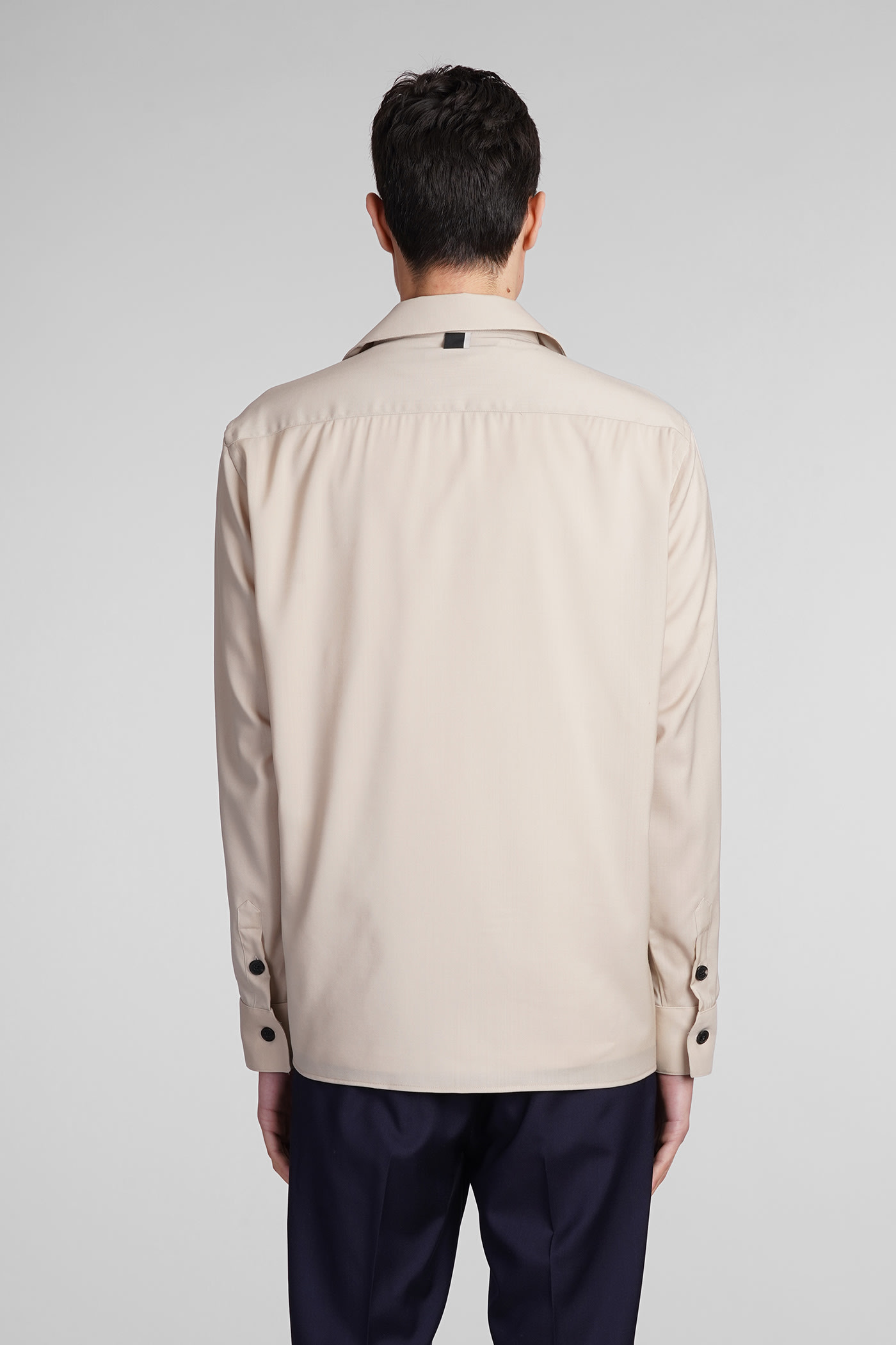 Shop Low Brand Shirt S134 Tropical Shirt In Beige Wool