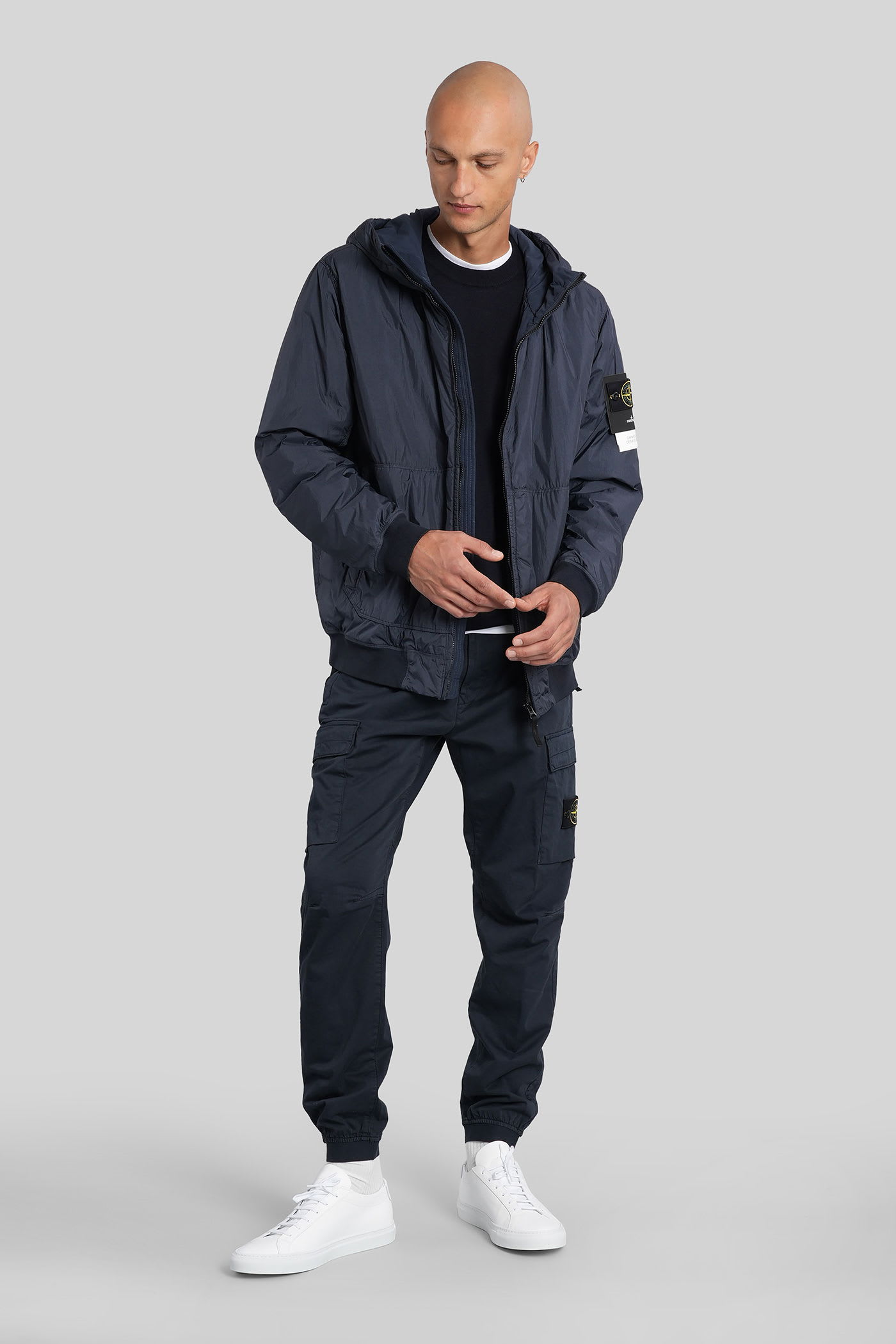 Stone Island Padded Jacket With Drip-proof And Wind-resistant In Blue