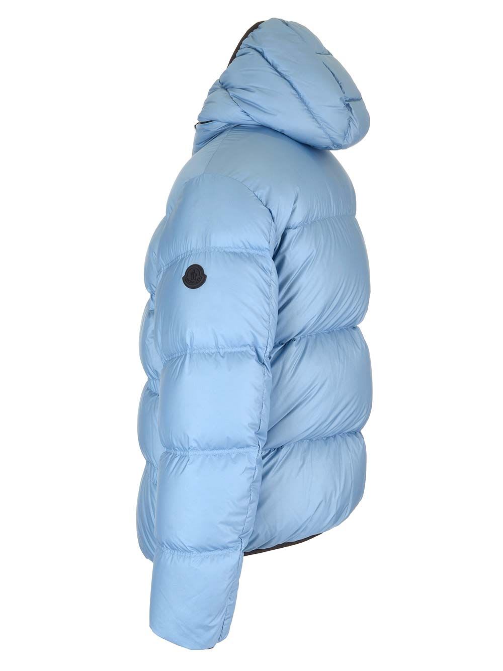 Shop Moncler Masac Padded Jacket In Light Blue