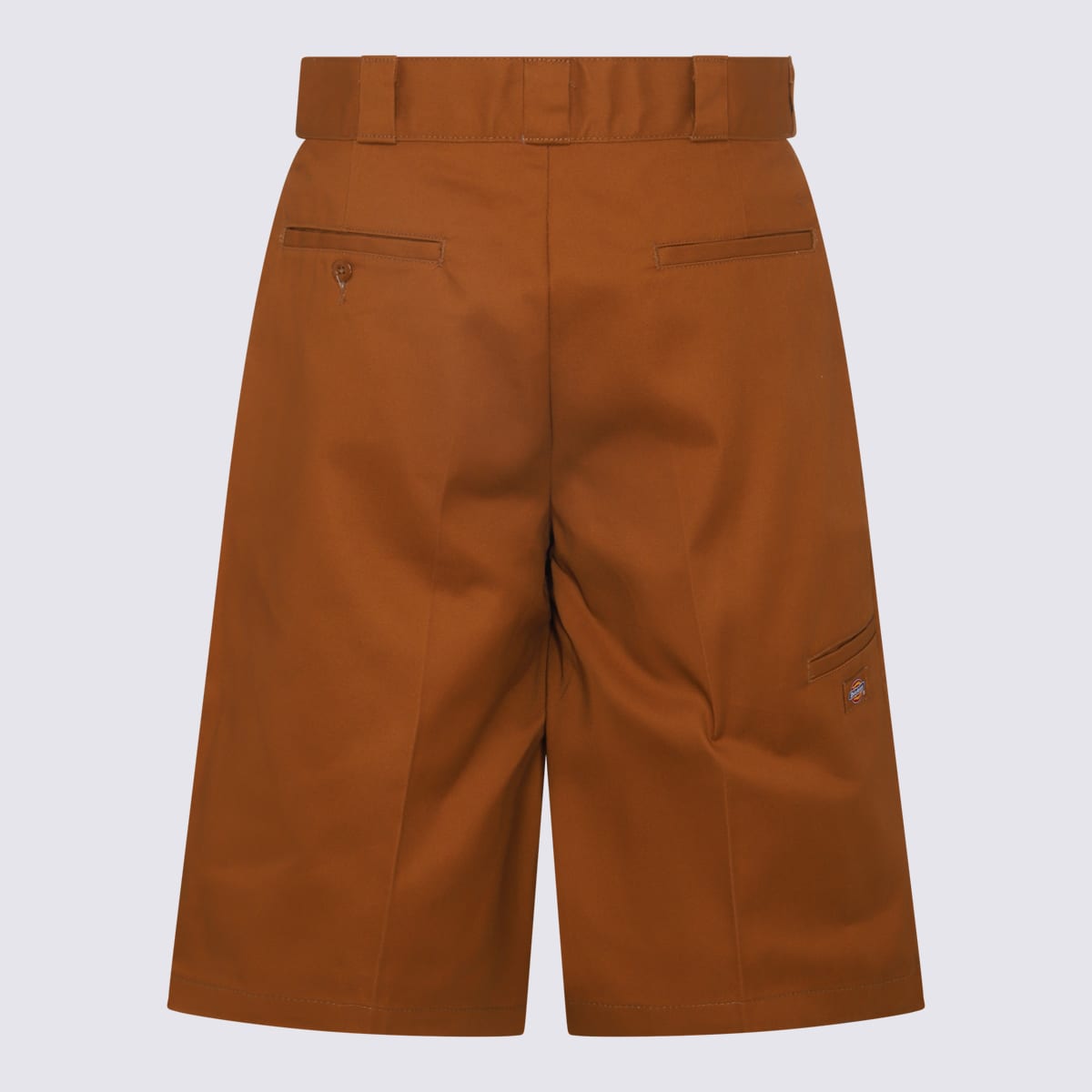 Brown Cotton Blend Shorts