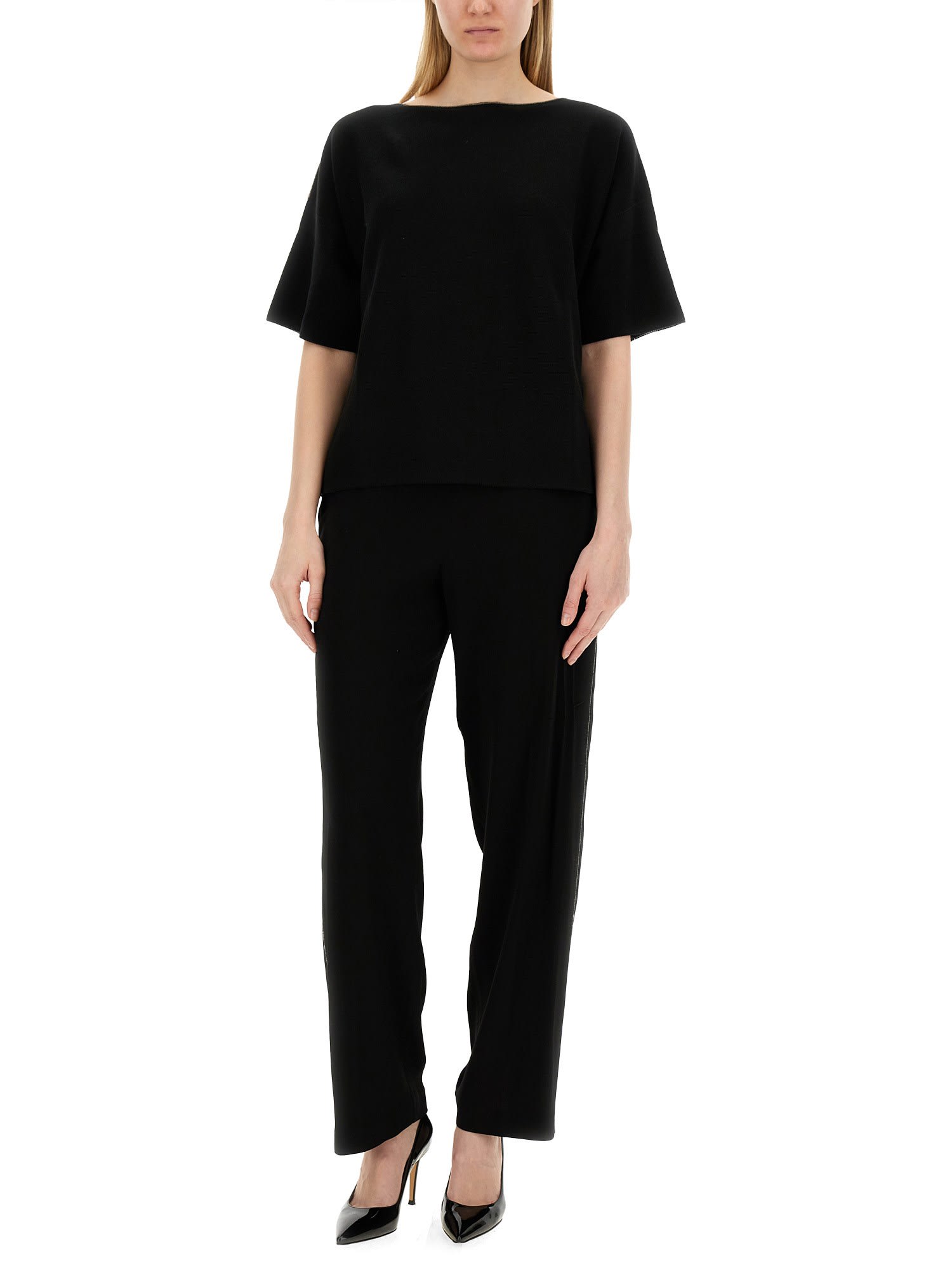 Shop Fabiana Filippi Black Sweater