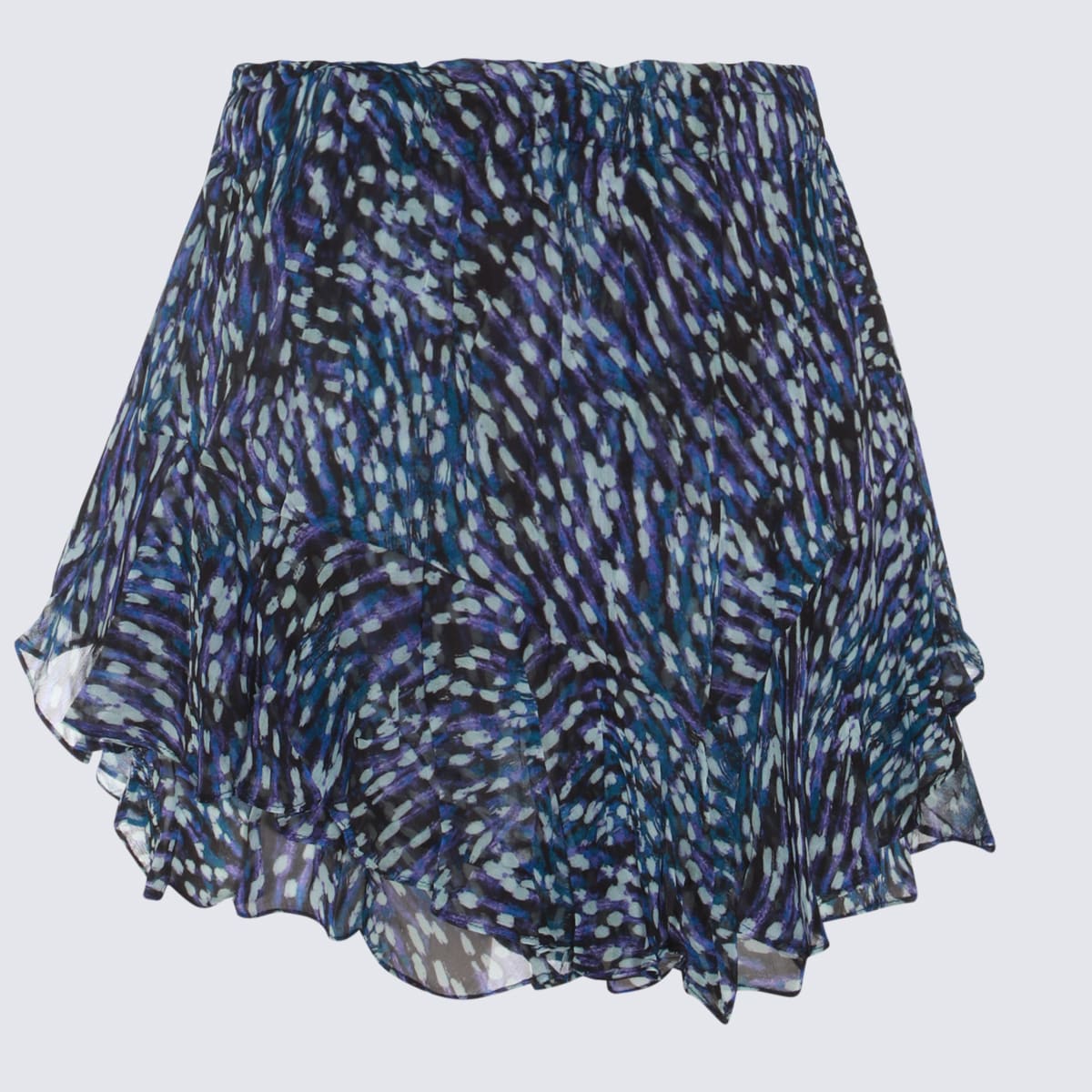 Shop Marant Etoile Blue Viscose Mini Skirt In Midnight