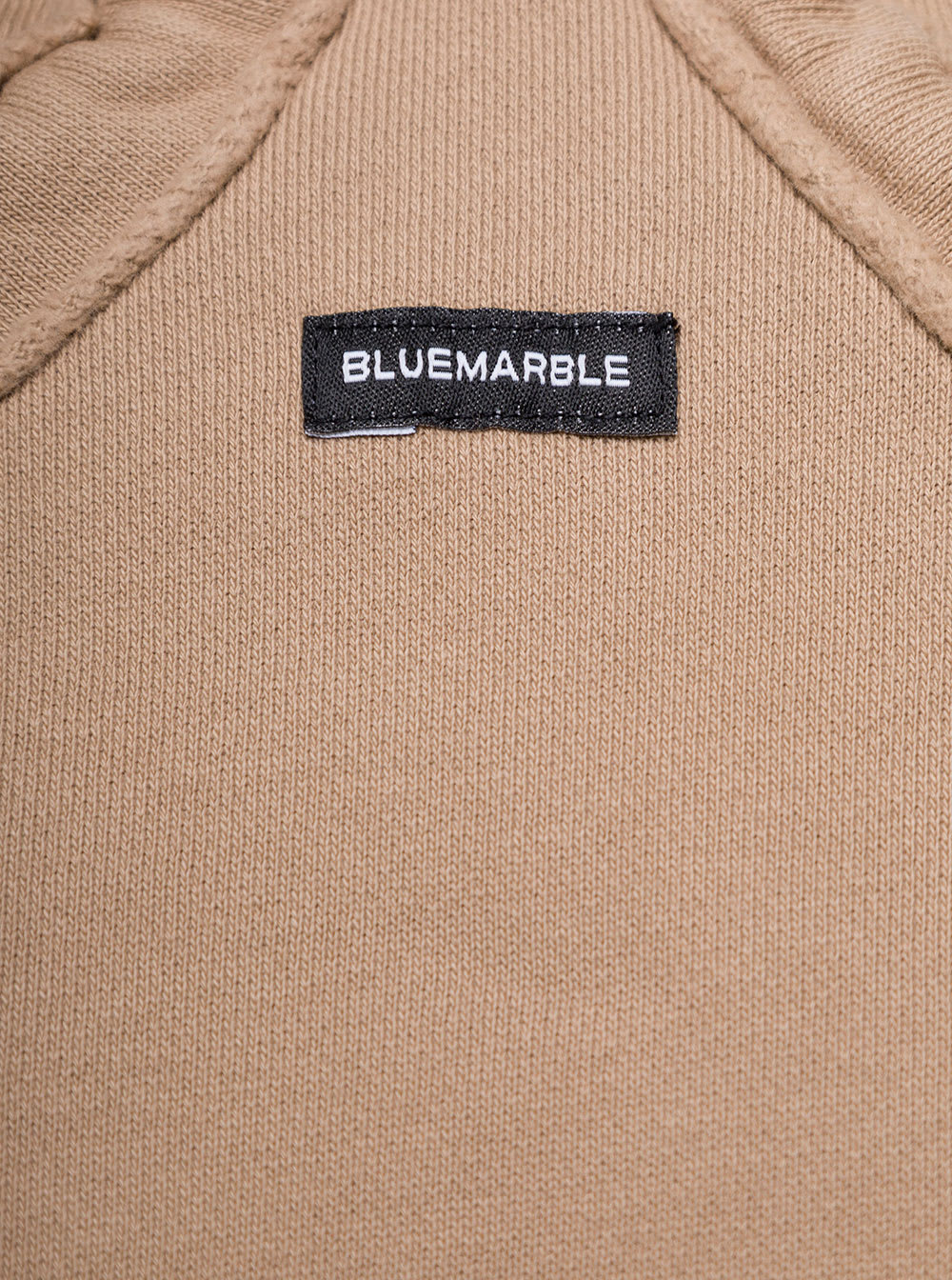 Shop Bluemarble Beige Hoodie With Drawstring In Cotton Man