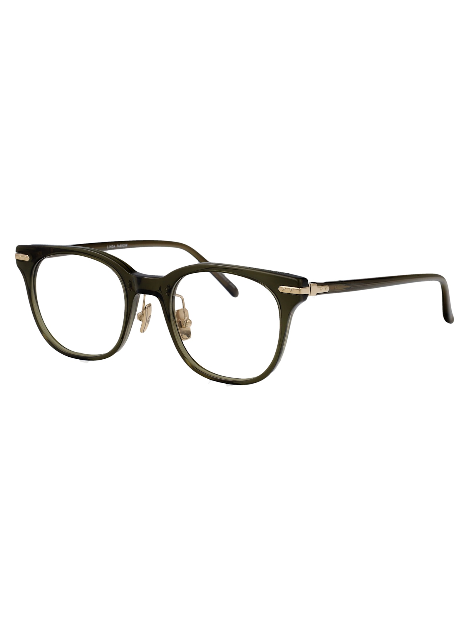 Linda Farrow Arch Glasses In Olive Green