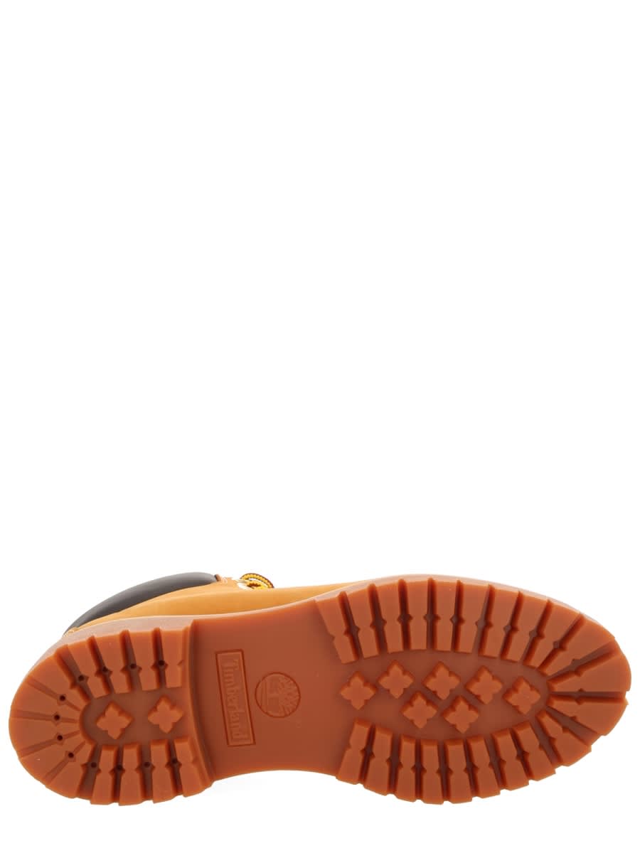 Timberland Laced Ankle Boot With Logo In Yellow