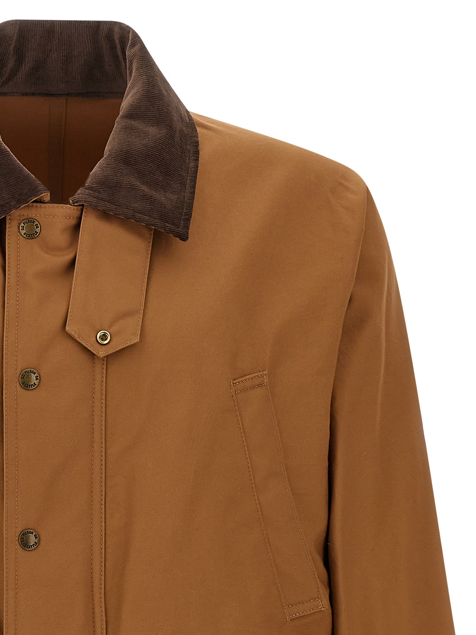 Junya Watanabe X Filson Corduroy-collar Check-insert Jacket In Brown