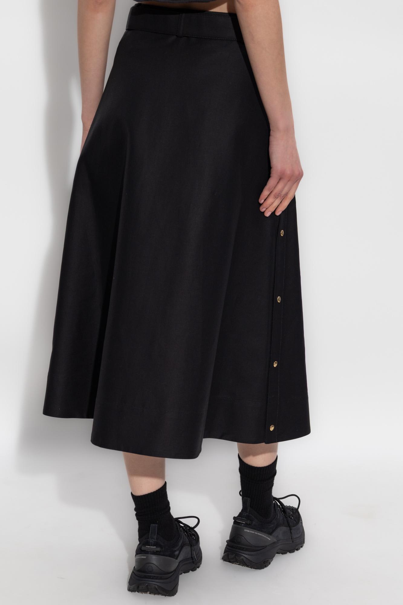 Moncler Belted A-line Skirt In Black
