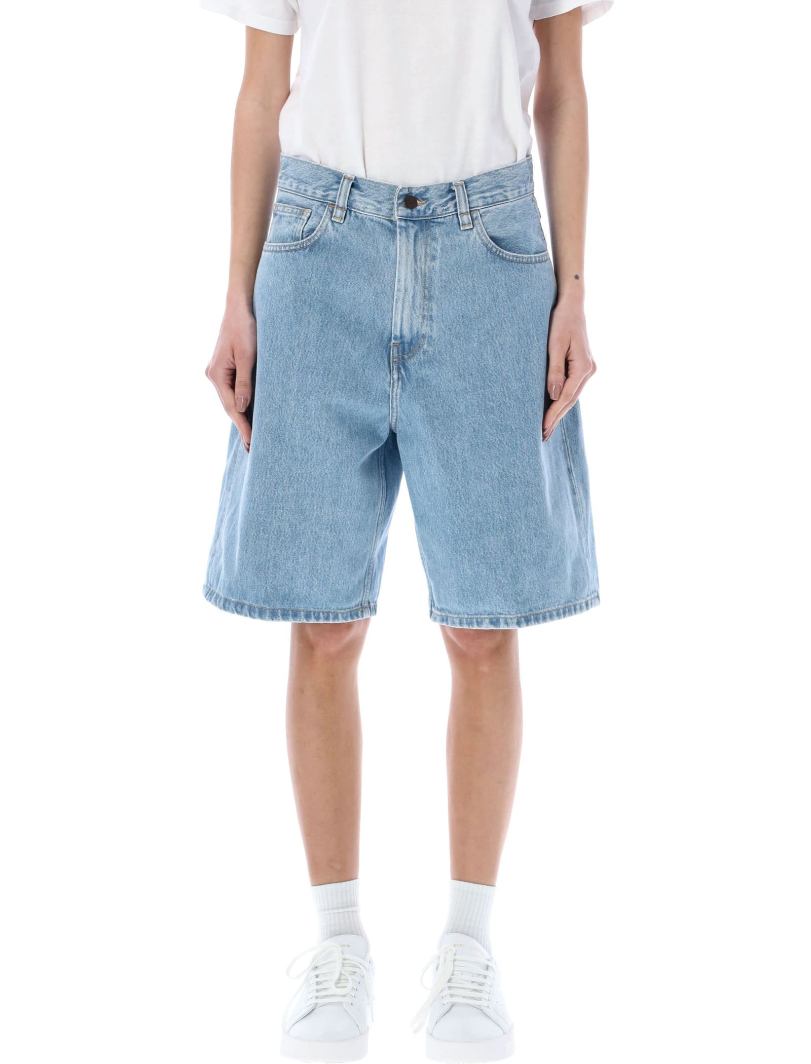 Carhartt Brandon Denim Shorts In Blue Stone Bleached