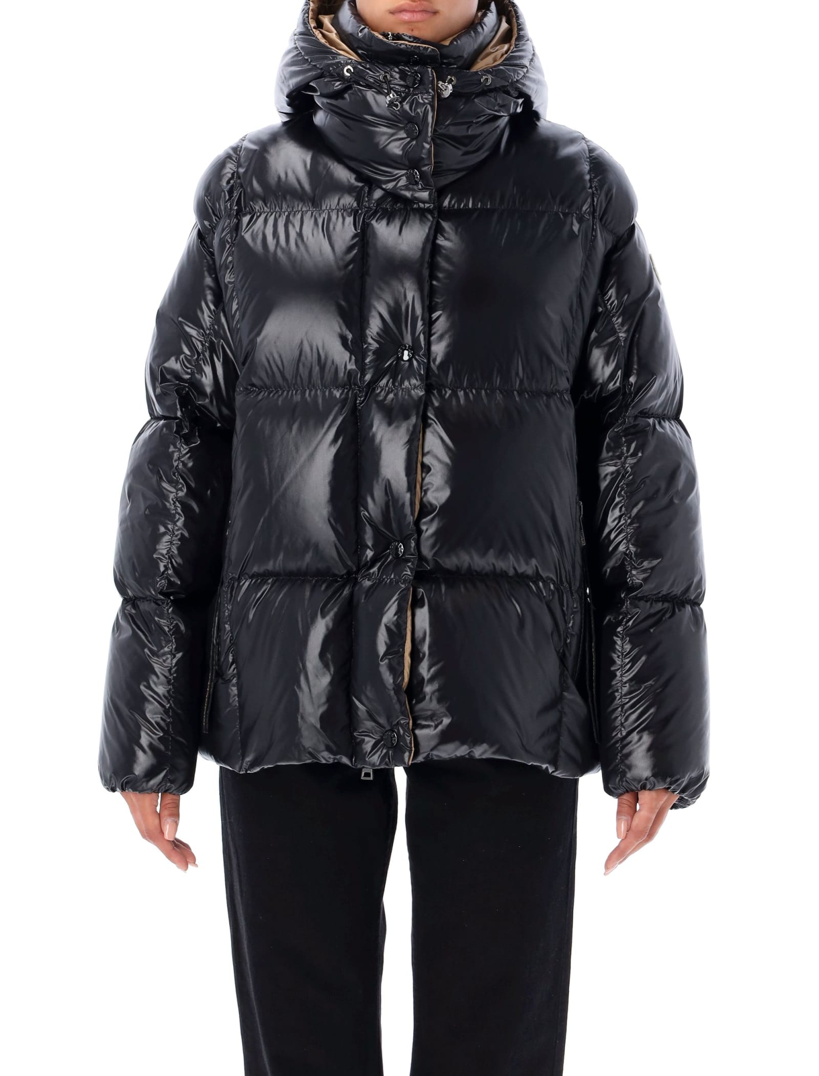 Moncler Parana Logo-appliquéd Quilted Shell Hooded Down Jacket In Black