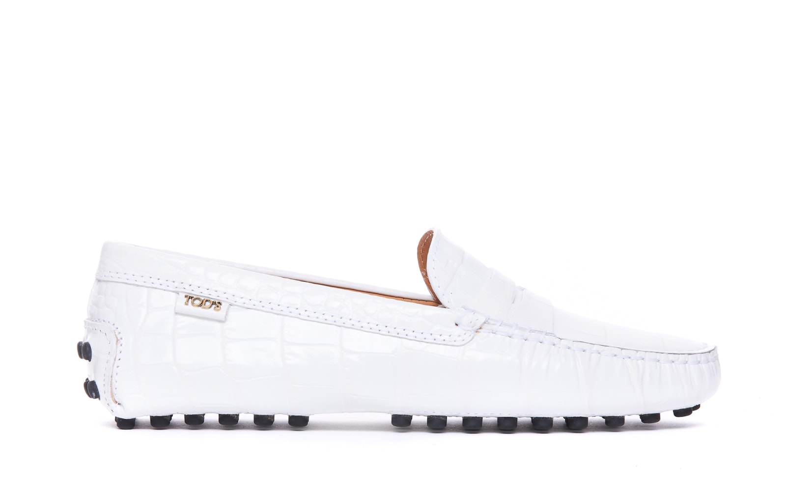 Shop Tod's Gommino Driving Shoes In White