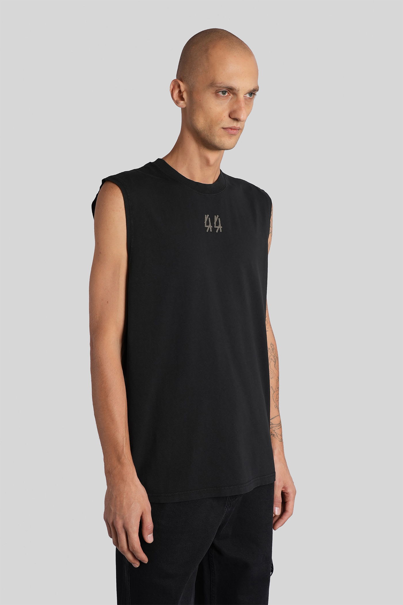 44 Label Group Tank Top In Black Cotton In Black