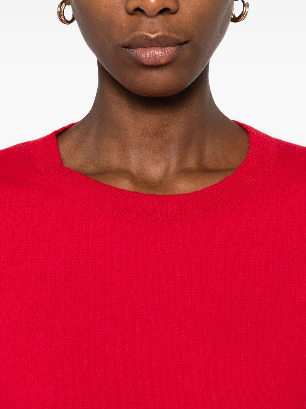 Lisa Yang Bright Red Crew-neck Long-sleeve Sweater In Red