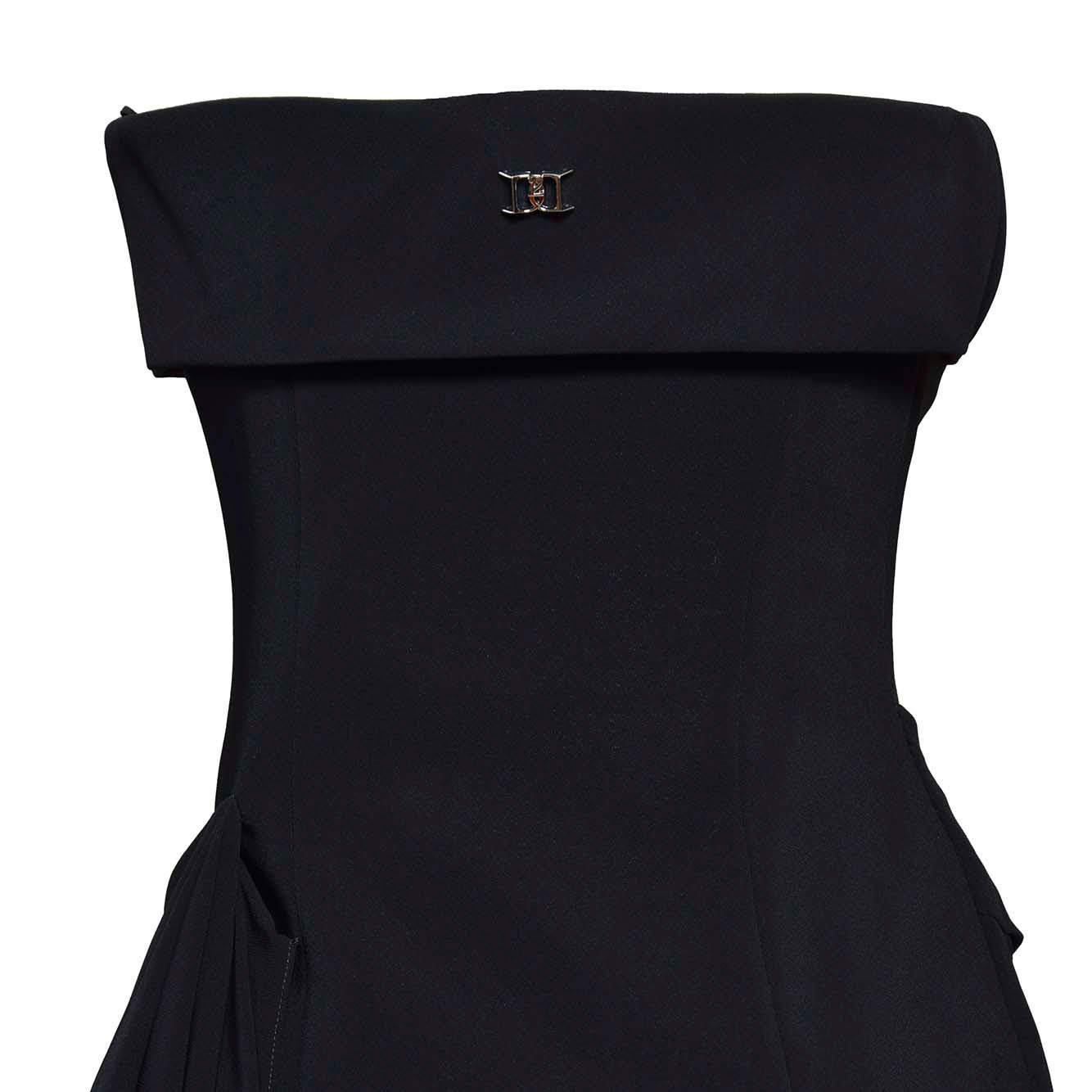 Shop Dsquared2 Strapless Mini Dress In Nero