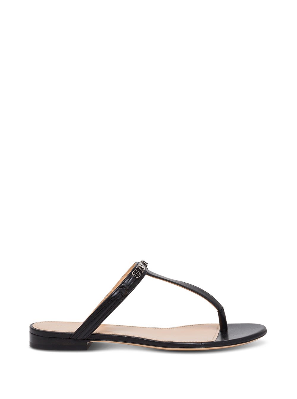 Buy Givenchy Black Leather Sandals With Logo online, shop Givenchy shoes with free shipping