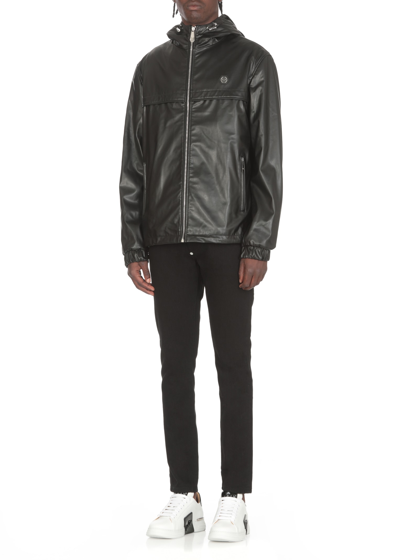 Shop Philipp Plein Logoed Jacket In Black