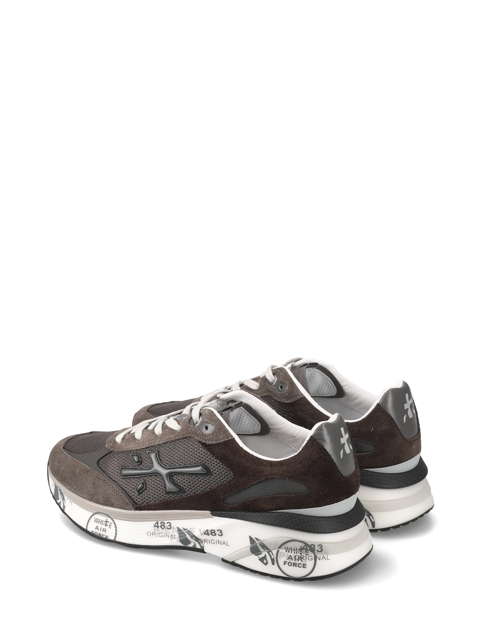 Shop Premiata Sneaker Moerun 6446 Dark Brown Men In Moro Grigio