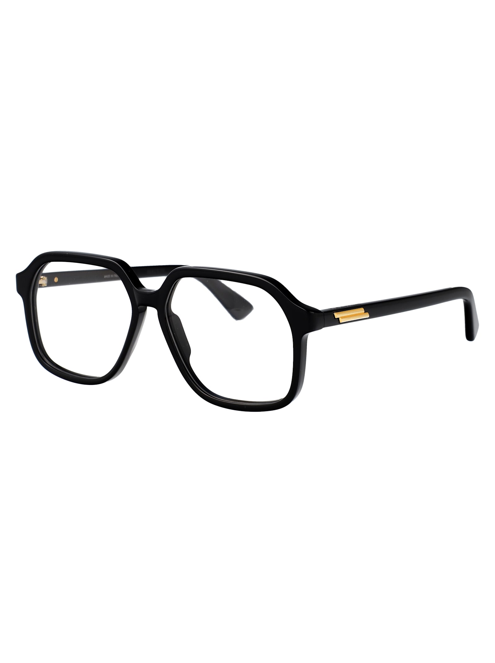Bottega Veneta Bv1329o Glasses In Black-black-transparent