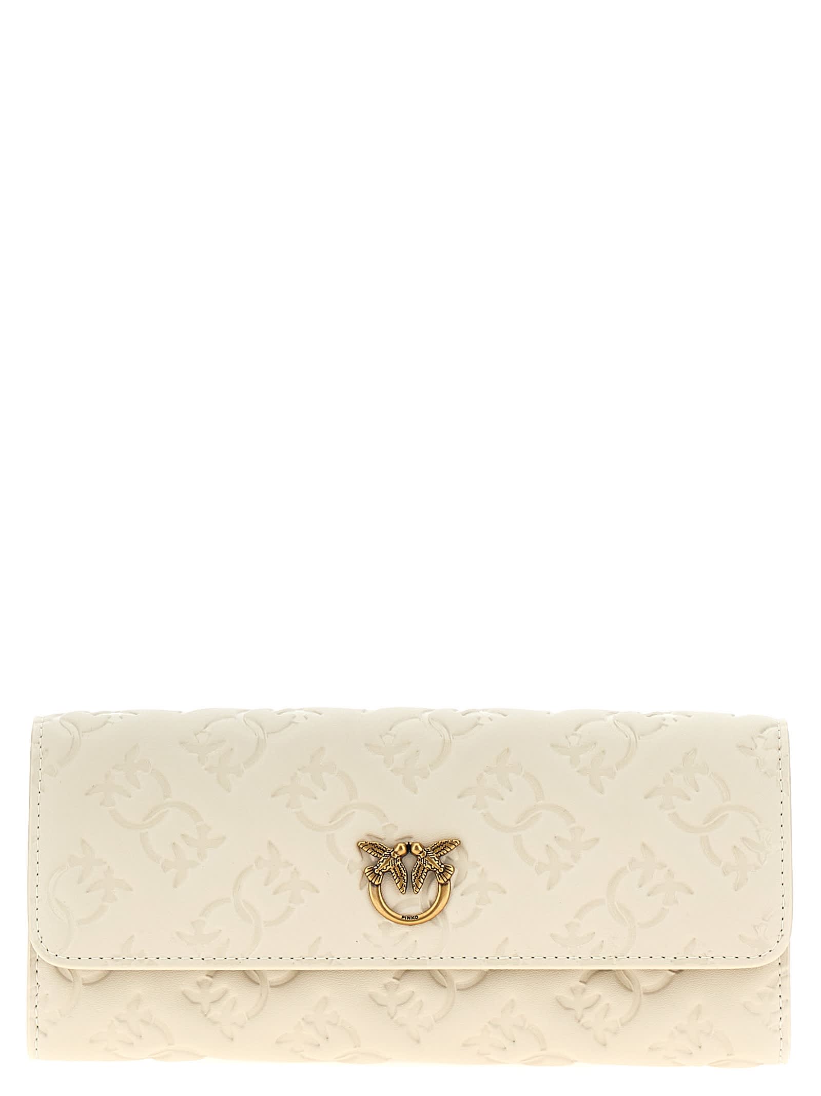 Shop Pinko Love Tiny Birds Wallet On Chain In White