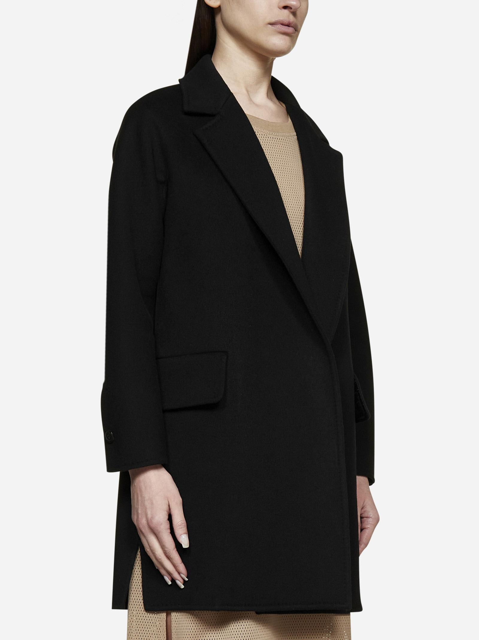 Shop Sportmax Beira Wool And Cashmere Coat In Black