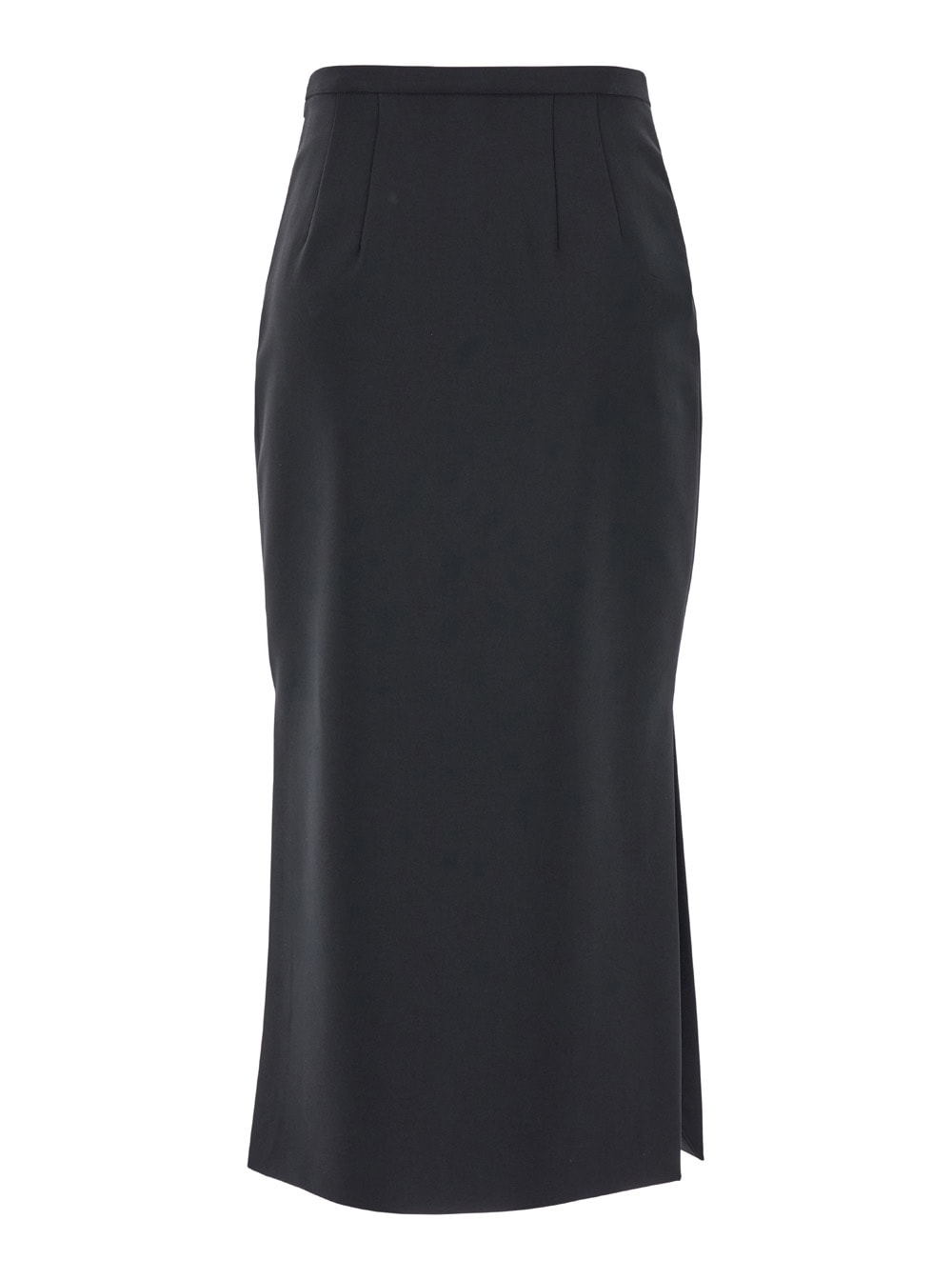 Shop Philosophy Di Lorenzo Serafini Black Pencil Skirt With Slit In Cady Woman