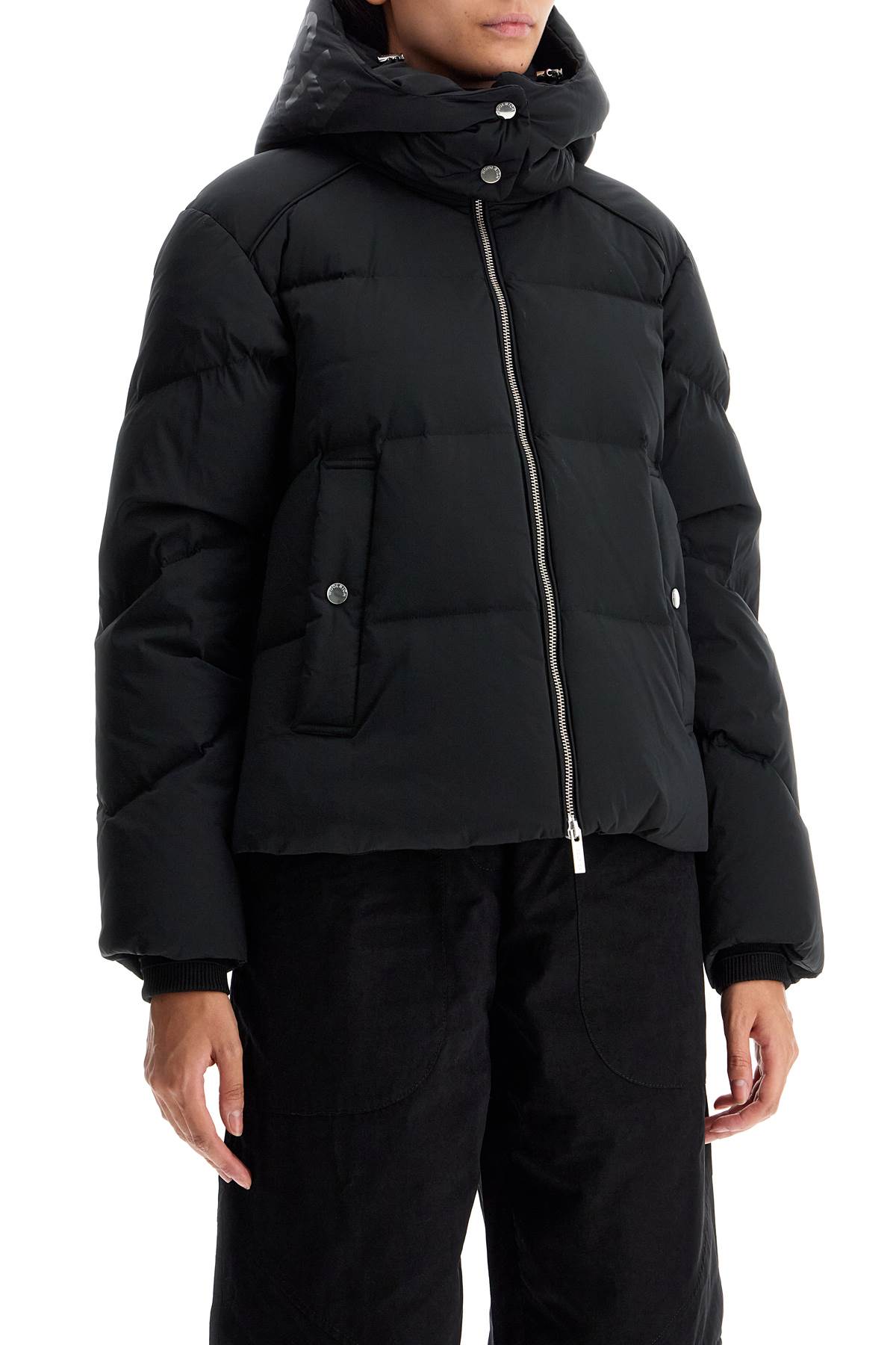 Shop Woolrich Short Alsea Down Jacket In Black (black)