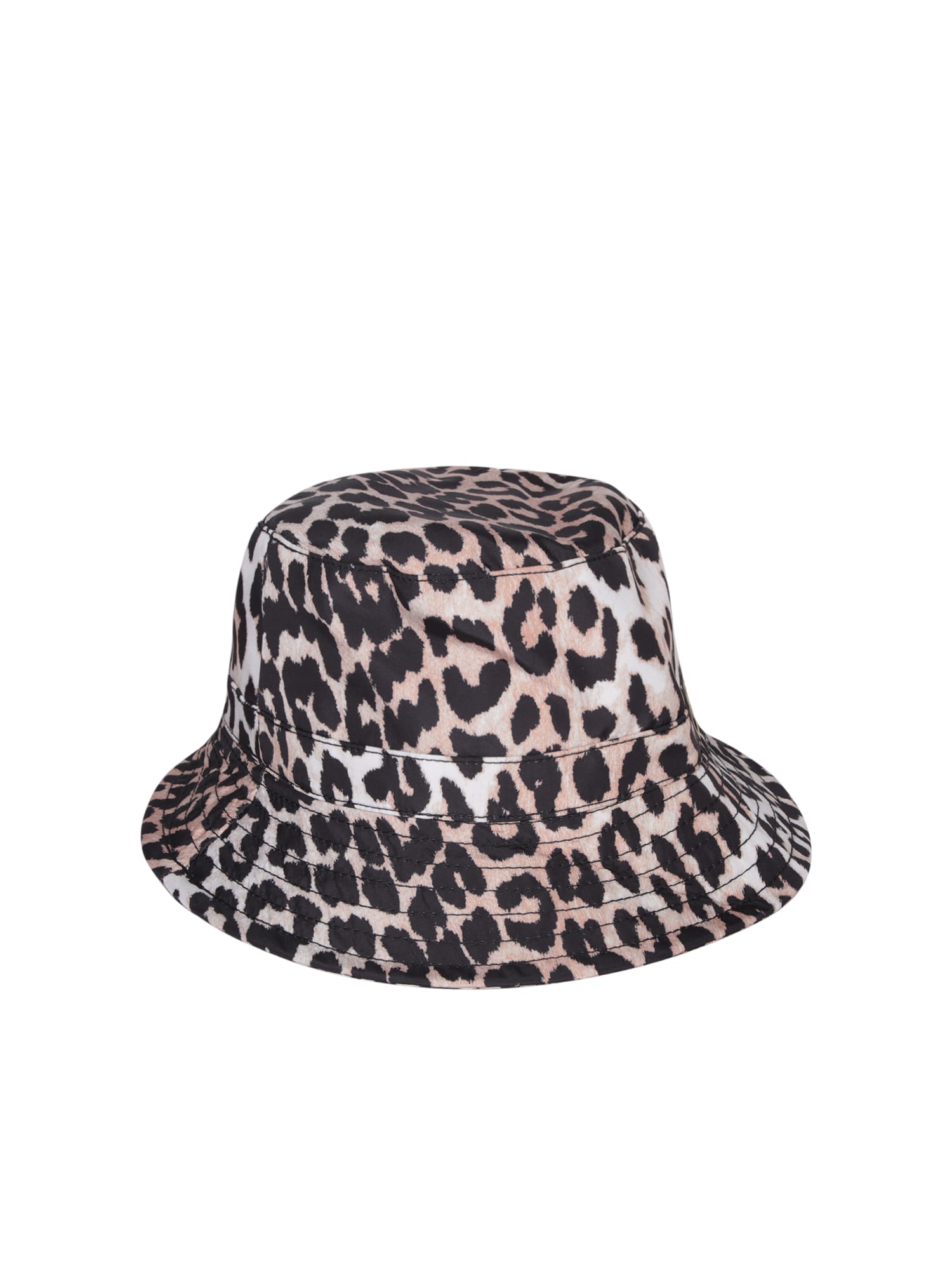 Shop Ganni Leopard Print Bucket Hat In Multi