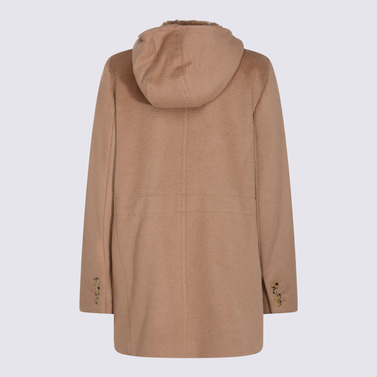 Max Mara Camel Wool Giuda Coat In Nude