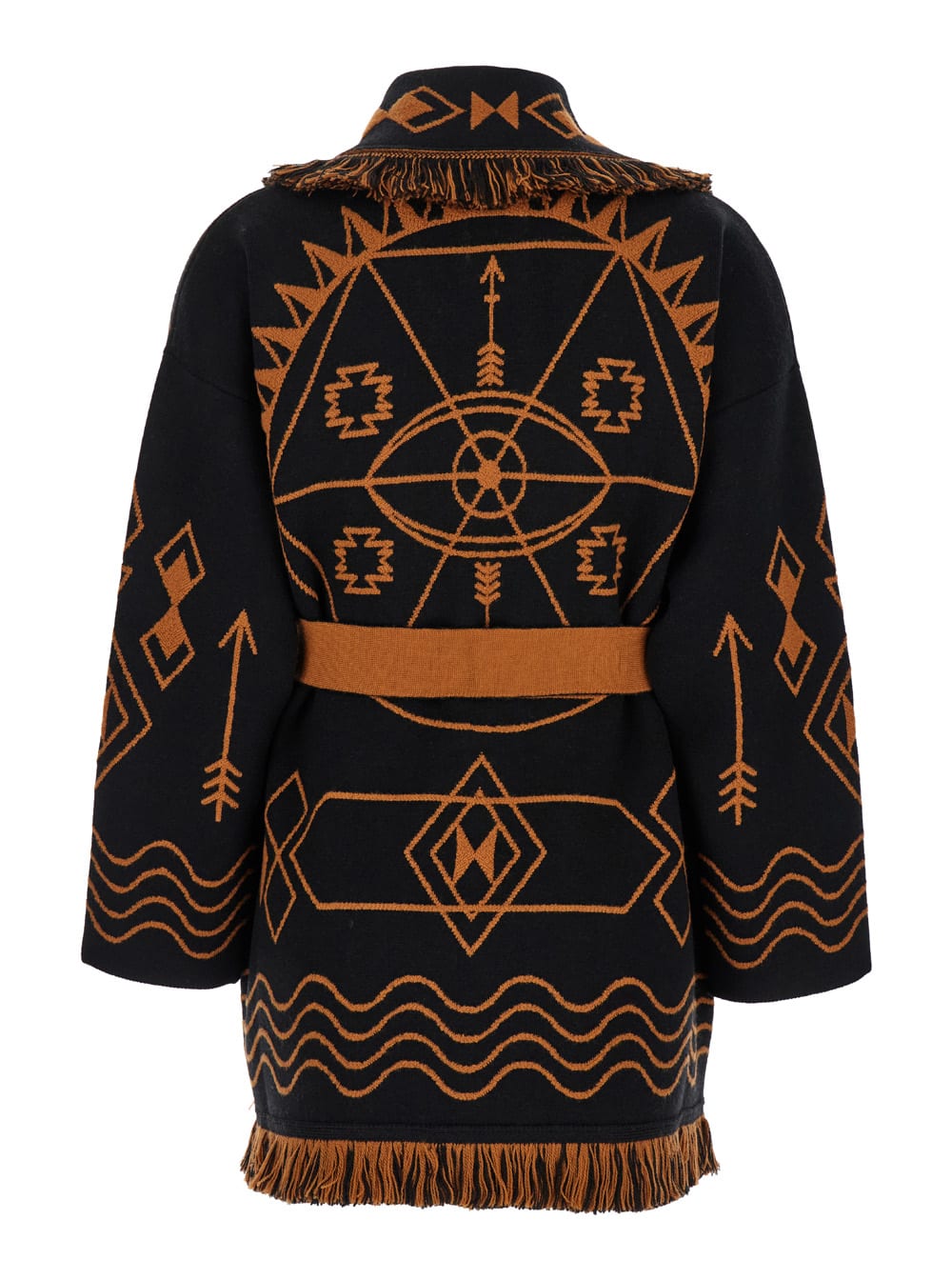 Shop Alanui Mystic Gate Cardigan Black/tamarind