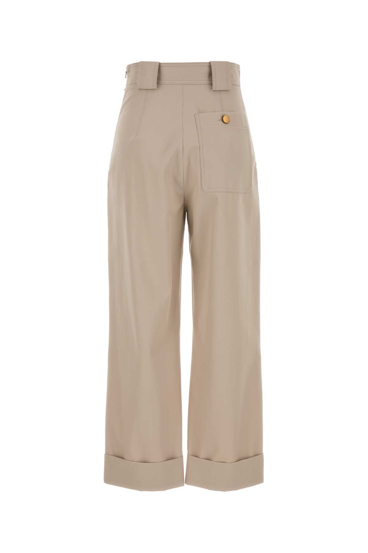 Max Mara Relaxed Fit High-waisted Sand Trousers In Beige