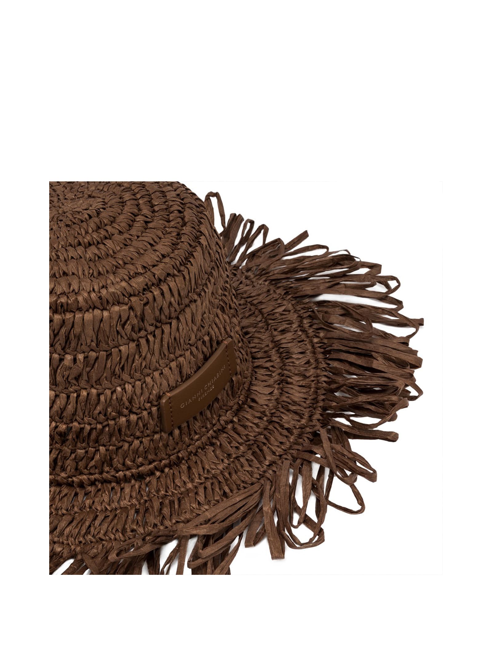 Shop Gianni Chiarini Marcella Hat Crocheted With Straw Effect In Caffe